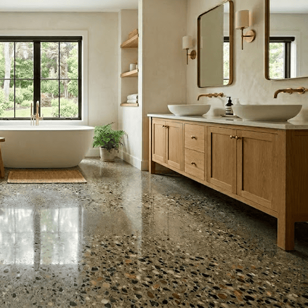polished concrete bathroom