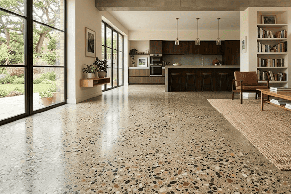 whole house polished concrete floor