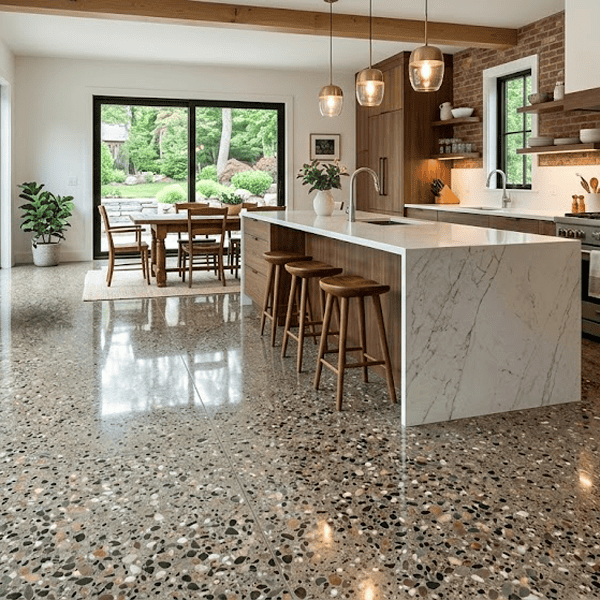 polished concrete kitchen floor