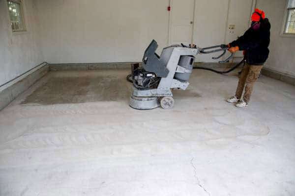 installation process-Step 2 preparing the concrete floor