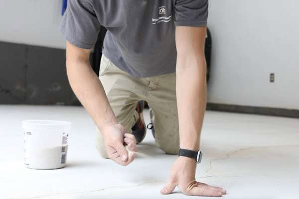 step 4 mending the concrete before applying concrete coating